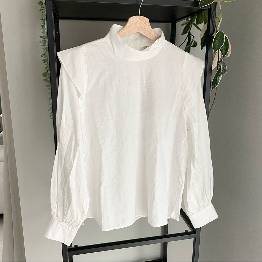 NWT Everlane Cotton Wing Sleeve Mockneck Top